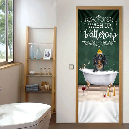 Wash Up Buttercup Dachshund Door Cover, Xmas Outdoor Decoration, Gifts For Dog Lovers, Christmas Gift Decor