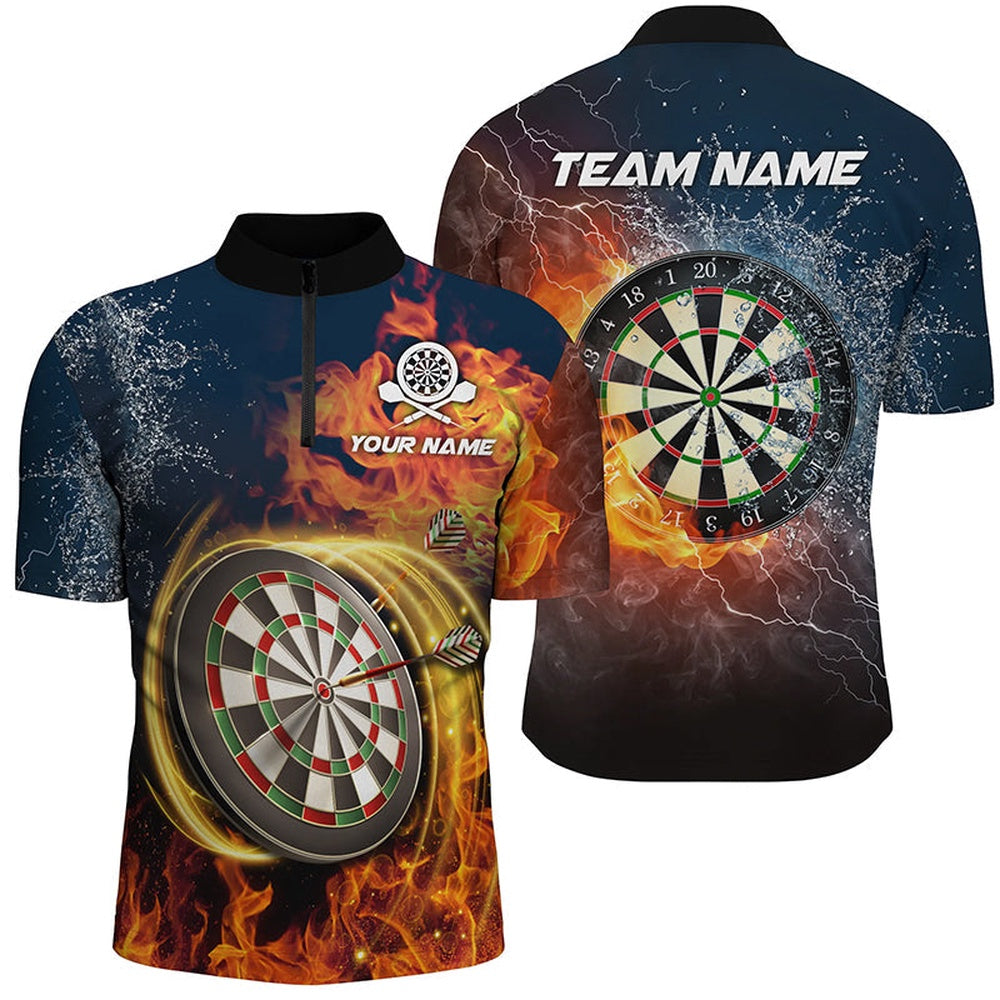 Water & Fire Darts Jersey Shirts Personalized Lightning Thunder Darts Jersey For Me, Darts Team Jersey Shirt