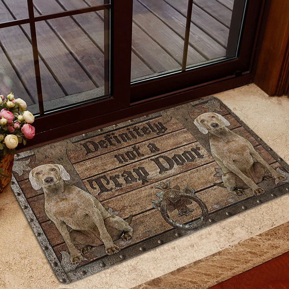 Weimaraner Welcome Doormat, Definitely Not A Trap Door Weimaraner Welcome Doormat, Pets Home Decor Door Mat
