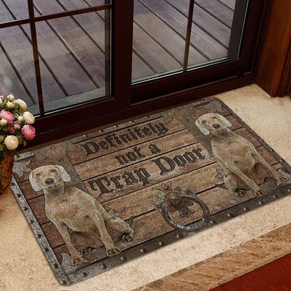 Weimaraner Welcome Doormat, Definitely Not A Trap Door Weimaraner Welcome Doormat, Pets Home Decor Door Mat