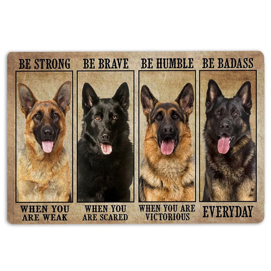 Welcome Doormat, Be Strong Brave Humble German Shepherd Gifts For Dog Lovers Welcome Doormat, Indoor Outdoor Doormat Home Decor