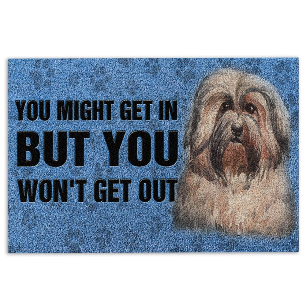 Welcome Doormat, Havanese Dog You Might Get In But You Won't Get Out Welcome Doormat, Pets Home Decor Door Mat