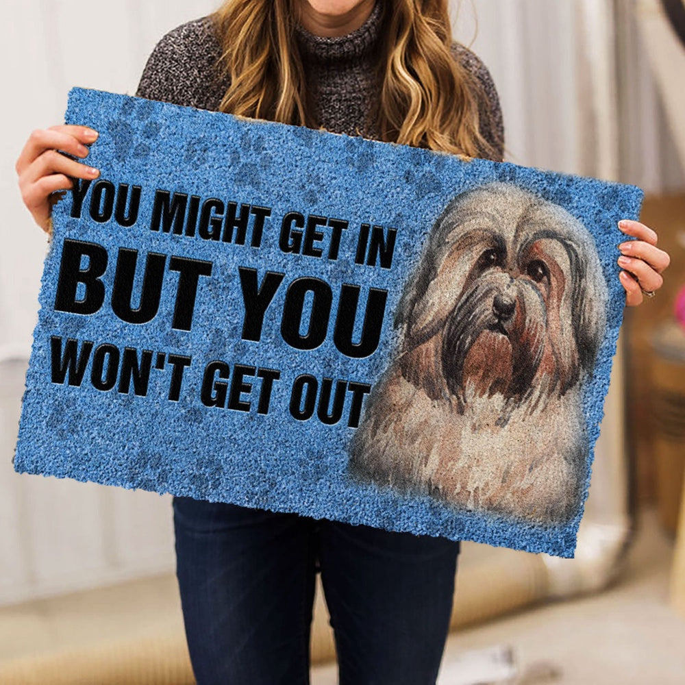 Welcome Doormat, Havanese Dog You Might Get In But You Won't Get Out Welcome Doormat, Pets Home Decor Door Mat