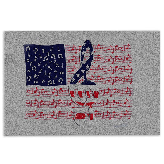 Welcome Doormat, Independence Day Happy 4th of July American Patriotic Music Love Welcome Doormat, Indoor Outdoor Doormat Home Decor