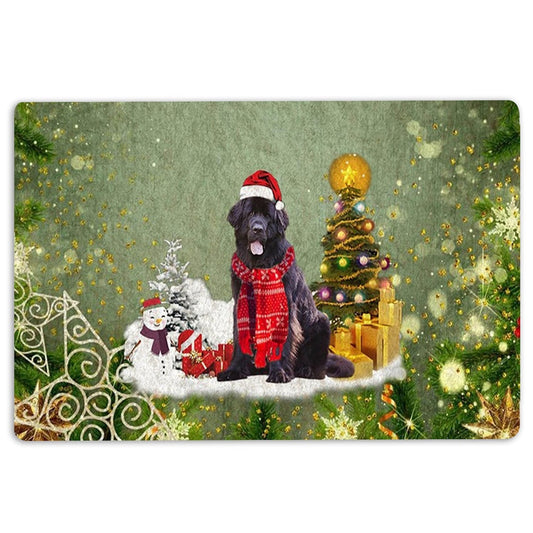 Welcome Doormat, Newfoundland Merry Christmas Snow Christmas Tree Xmas Holidays Welcome Doormat, Pets Home Decor Door Mat