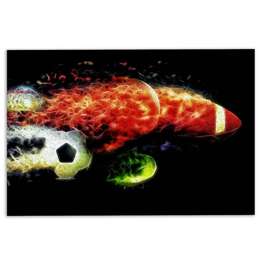 Welcome Doormat, Sports Balls Exploding Lighting Welcome Doormat, Indoor Outdoor Doormat Home Decor