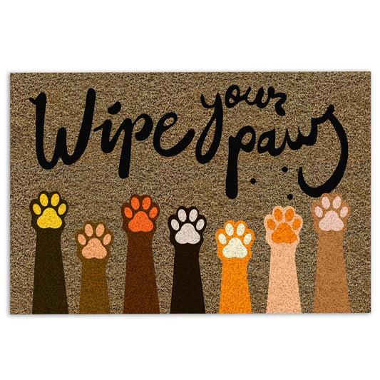 Welcome Doormat, Wipe Your Paws Funny Dog Puppy Paw Gift For Dog Lover, Pet Lover Welcome Doormat, Indoor Outdoor Doormat Home Decor