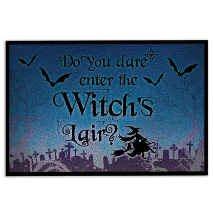 Welcome Doormat, Witch Do You Dare Enter Witch's Lair Welcome Doormat, Indoor Outdoor Doormat Home Decor