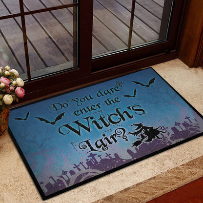 Welcome Doormat, Witch Do You Dare Enter Witch's Lair Welcome Doormat, Indoor Outdoor Doormat Home Decor