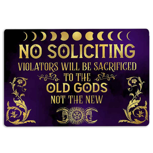 Welcome Doormat, Witch No Soliciting Violators Will Be Sacrificed To The Old Gods Welcome Doormat, Indoor Outdoor Doormat Home Decor
