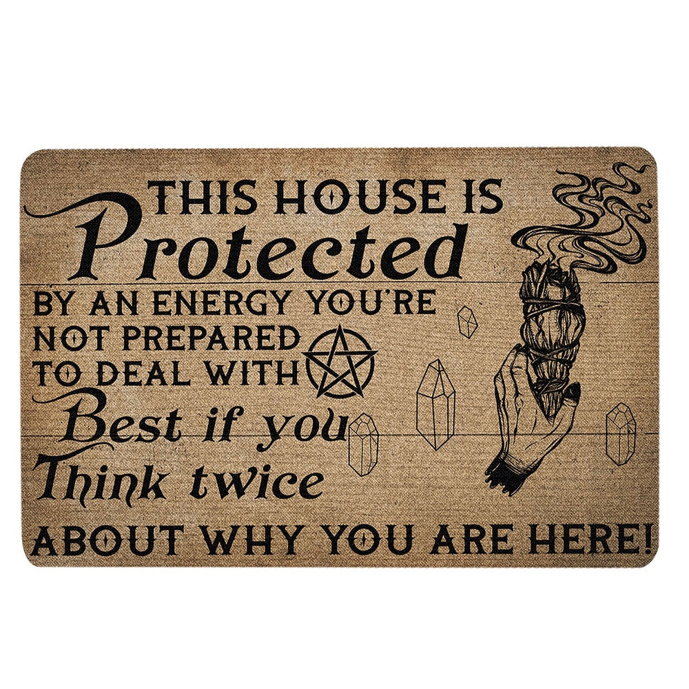 Welcome Doormat, Witch This House Is Protected By An Energy You're Not Prepared Welcome Doormat, Indoor Outdoor Doormat Home Decor