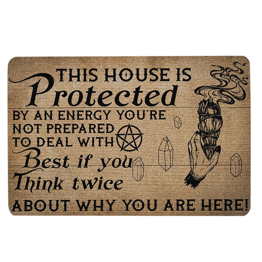 Welcome Doormat, Witch This House Is Protected By An Energy You're Not Prepared Welcome Doormat, Indoor Outdoor Doormat Home Decor