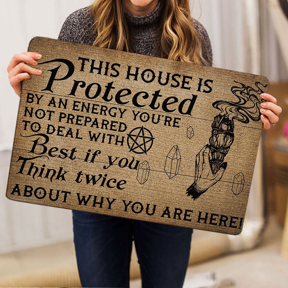 Welcome Doormat, Witch This House Is Protected By An Energy You're Not Prepared Welcome Doormat, Indoor Outdoor Doormat Home Decor