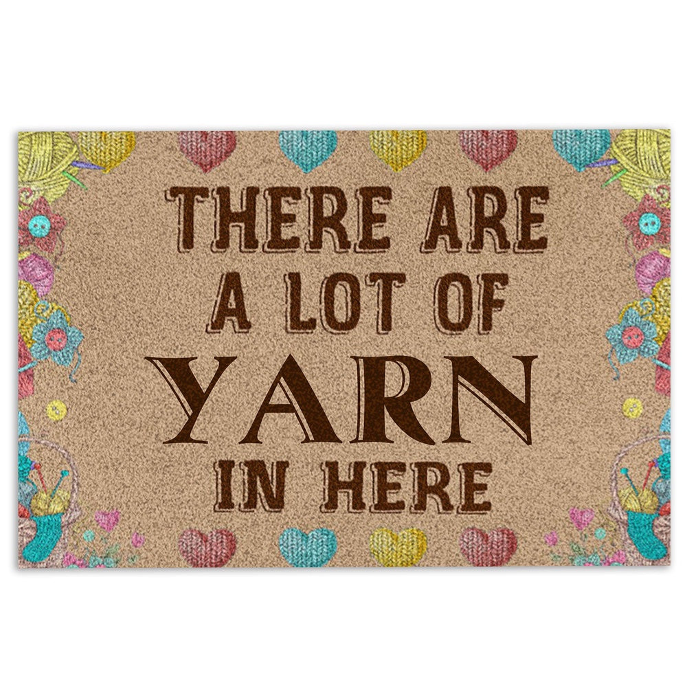 Welcome Doormat, Yarn There Are A Lot Of Yarn In Here Crochet Knitting Welcome Doormat, Indoor Outdoor Doormat Home Decor