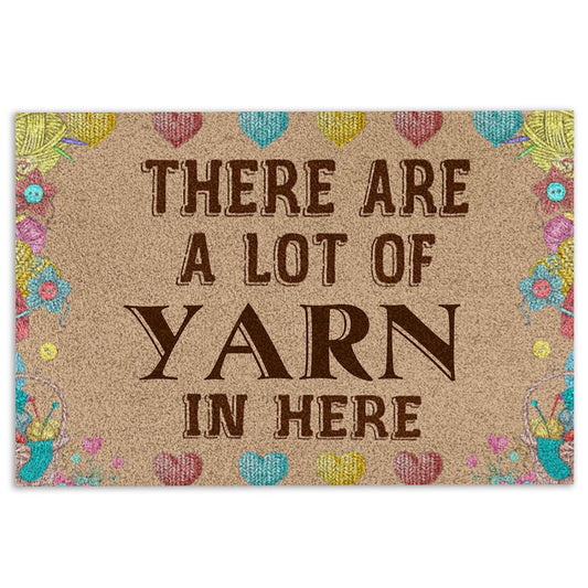 Welcome Doormat, Yarn There Are A Lot Of Yarn In Here Crochet Knitting Welcome Doormat, Indoor Outdoor Doormat Home Decor