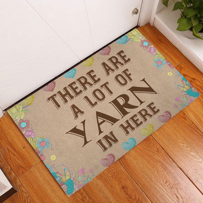 Welcome Doormat, Yarn There Are A Lot Of Yarn In Here Crochet Knitting Welcome Doormat, Indoor Outdoor Doormat Home Decor