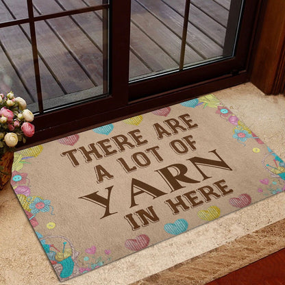 Welcome Doormat, Yarn There Are A Lot Of Yarn In Here Crochet Knitting Welcome Doormat, Indoor Outdoor Doormat Home Decor