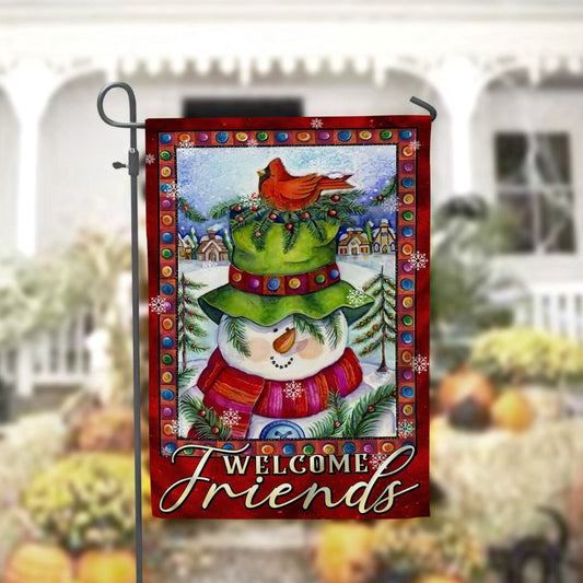 Welcome Friends Garden FlagXmas, Garden Flags, Outdoor Xmas Flags, Christmas Outdoor Decor