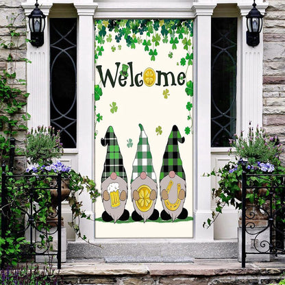 Welcome St Patrick's Day Gnomes Saint Gnomes Door Cover, Patricks Day Home Door, Patrick Day Home Decor