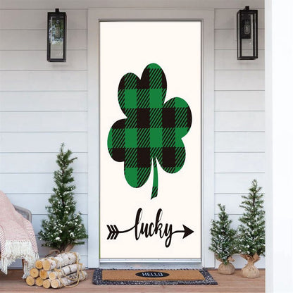 Welcome St Patrick's Day Shamrock Clover Door Cover, Patricks Day Home Door, Patrick Day Home Decor