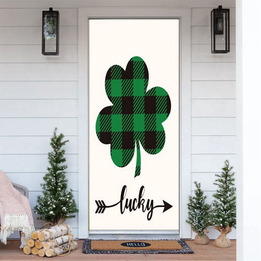 Welcome St Patrick's Day Shamrock Clover Door Cover, Patricks Day Home Door, Patrick Day Home Decor