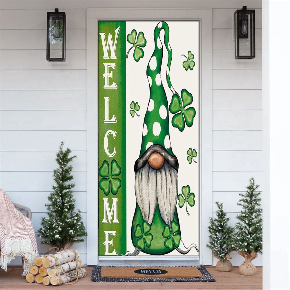 Welcome St Patricks Day Gnomes St Gnomes Door Cover, Patricks Day Home Door, Patrick Day Home Decor