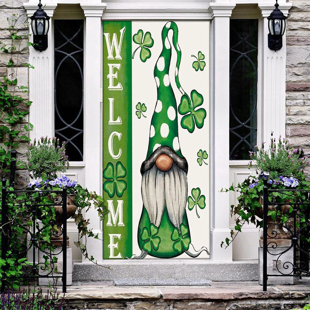 Welcome St Patricks Day Gnomes St Gnomes Door Cover, Patricks Day Home Door, Patrick Day Home Decor