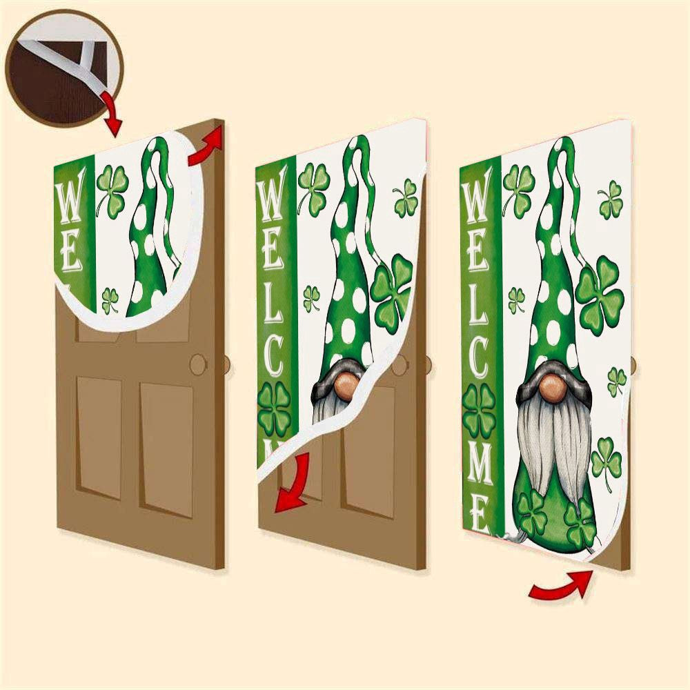Welcome St Patricks Day Gnomes St Gnomes Door Cover, Patricks Day Home Door, Patrick Day Home Decor