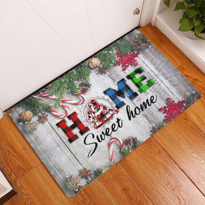 Welder Welcome Doormat, home sweet home welder welding christmas xmas noel Welcome Doormat, Indoor Outdoor Doormat Home Decor