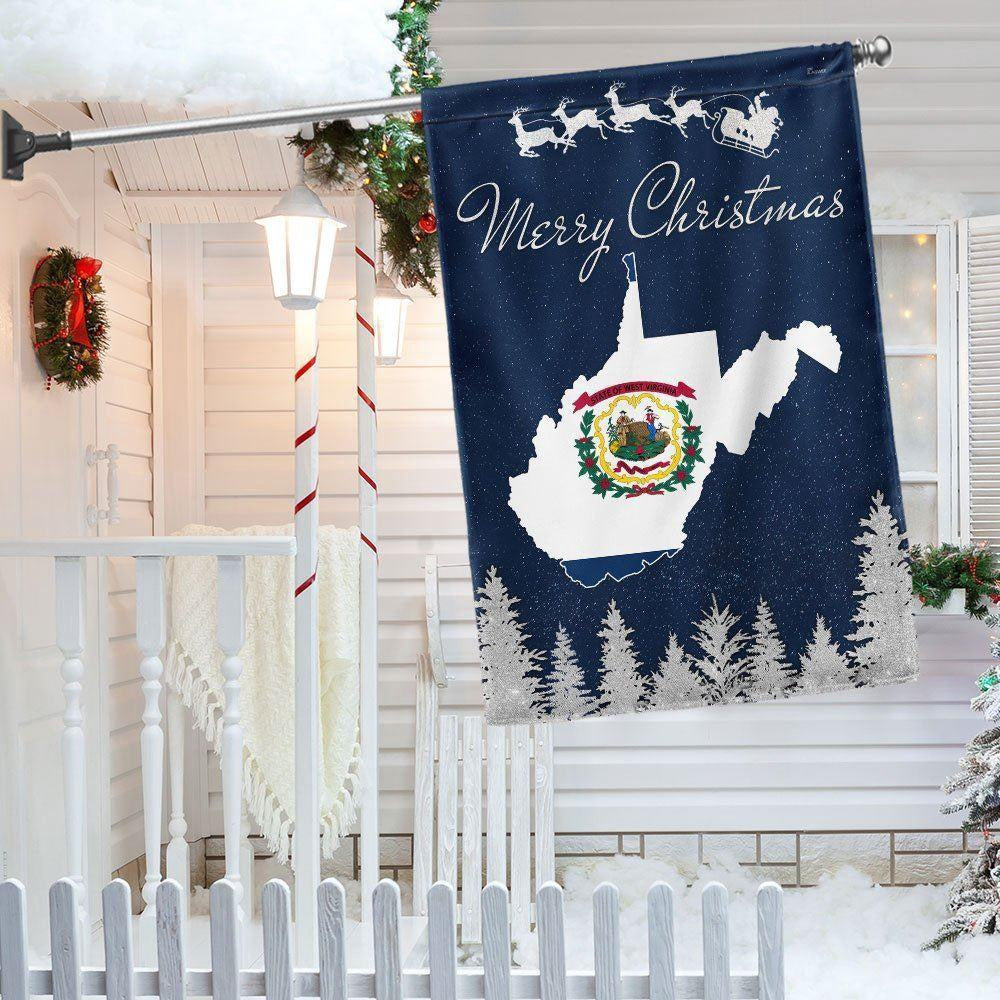 West Virginia Christmas Flag, Christmas Outdoor Decor Decoration