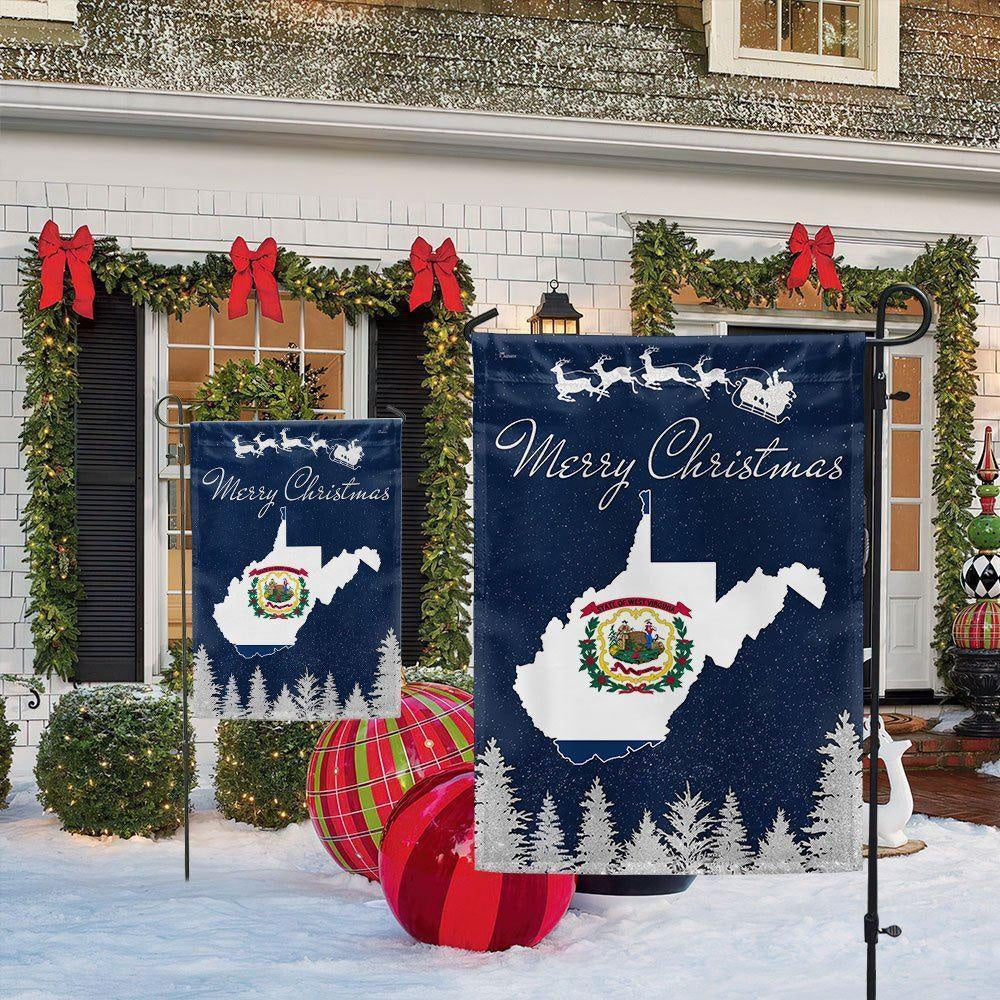 West Virginia Christmas Flag, Christmas Outdoor Decor Decoration