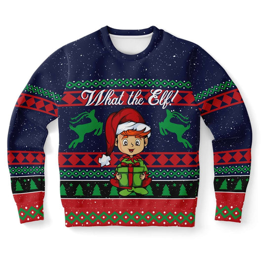 What The Elf Ugly Christmas Ugly Sweater, Christmas Ugly Sweater, Sweater Xmas, Ugly Sweater