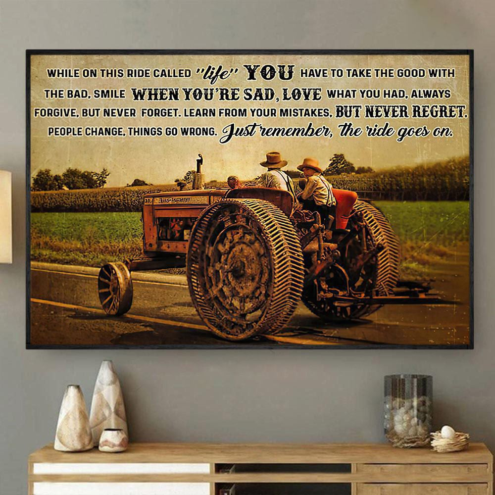 While On This Ride Called Life You Have To Take The Good With The Bad Canvas, Farmhouse Canvas, Farm Gift, Farm Home Decor