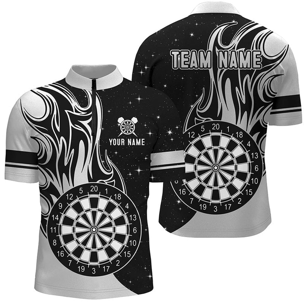 White Darts Fire Jerseys Shirts Best Custom Darts Shirts For Men Darts Team Jersey, Darts Team Jersey Shirt
