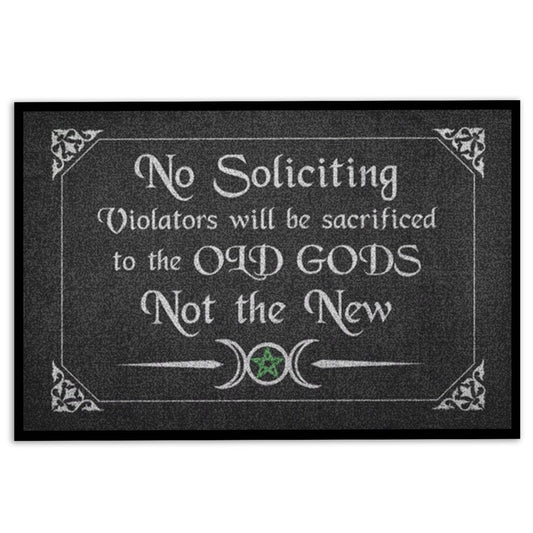 Wicca Welcome Doormat, Wicca Witch No Soliciting Violators Will Be Sacrificed Welcome Doormat, Indoor Outdoor Doormat Home Decor