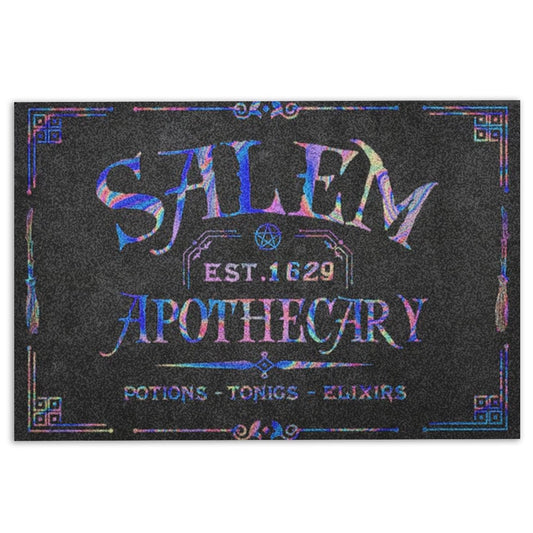 Wicca Welcome Doormat, Wicca Witch Salem Apothecary Welcome Doormat, Indoor Outdoor Doormat Home Decor