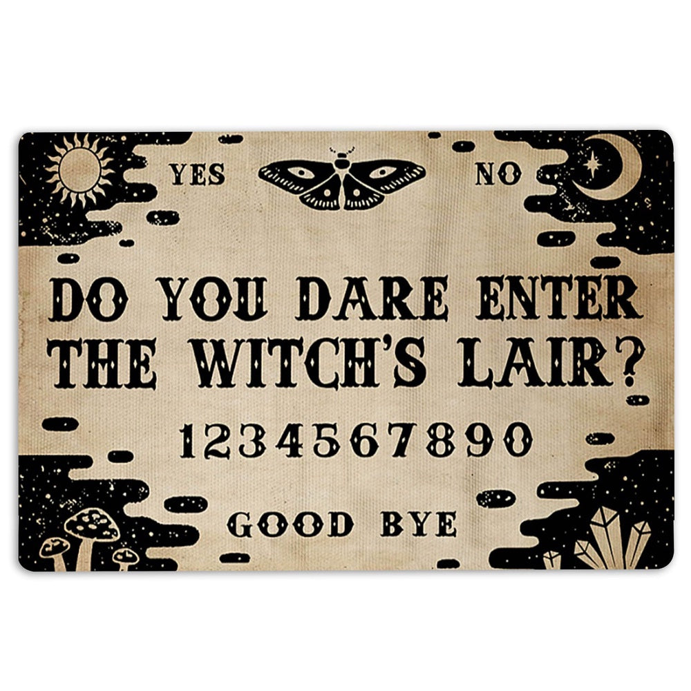Wicca Welcome Doormat, Witch Do You Dare Enter The Witch's Lair Wicca Wiccan Witch Welcome Doormat, Indoor Outdoor Doormat Home Decor