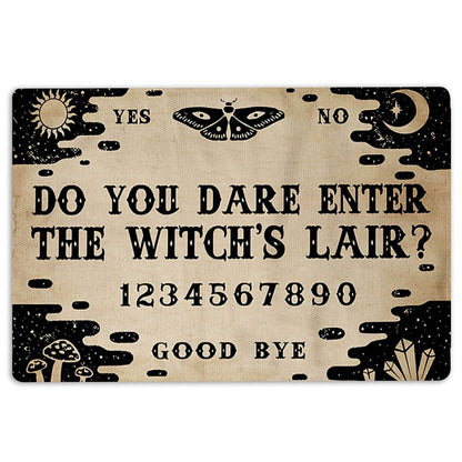 Wicca Welcome Doormat, Witch Do You Dare Enter The Witch's Lair Wicca Wiccan Witch Welcome Doormat, Indoor Outdoor Doormat Home Decor