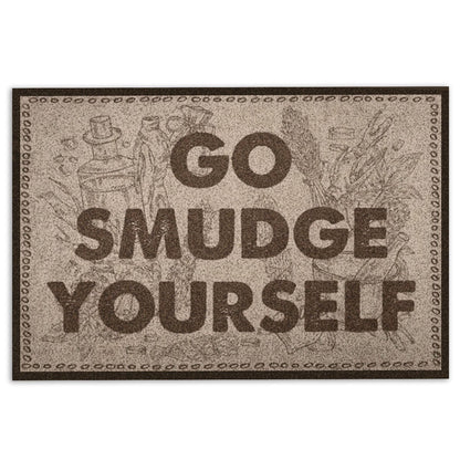 Wicca Welcome Doormat, Witch Go Smudge Yourself Wiccan Welcome Doormat, Indoor Outdoor Doormat Home Decor