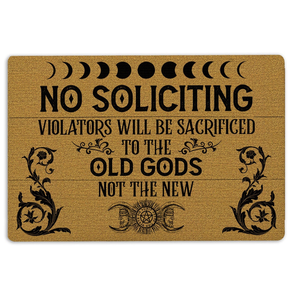 Wicca Welcome Doormat, Witch No Soliciting Old Gods Wiccan Wicca Witch Welcome Doormat, Indoor Outdoor Doormat Home Decor