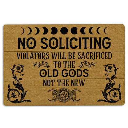 Wicca Welcome Doormat, Witch No Soliciting Old Gods Wiccan Wicca Witch Welcome Doormat, Indoor Outdoor Doormat Home Decor