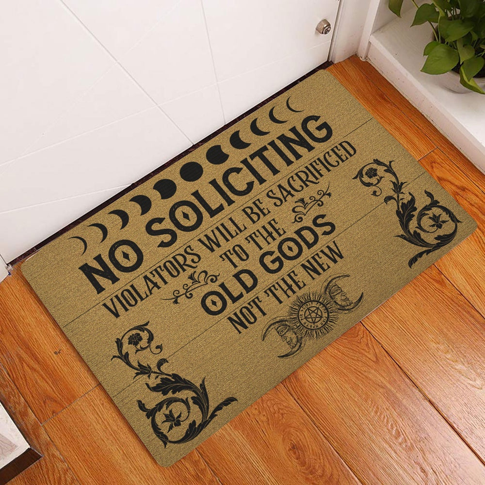 Wicca Welcome Doormat, Witch No Soliciting Old Gods Wiccan Wicca Witch Welcome Doormat, Indoor Outdoor Doormat Home Decor