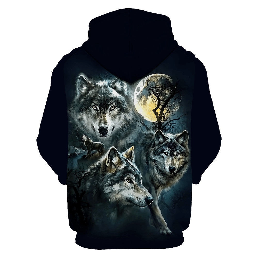 Wolf Moon Native American All Over Printed Hoodie, Native American Hoodie, 3D Native American Hoodie
