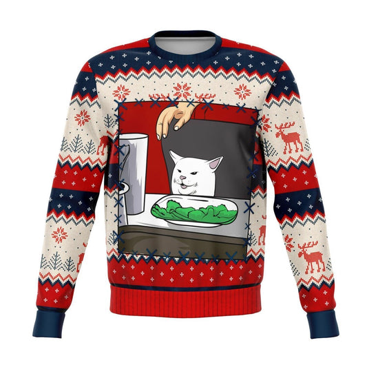 Woman Yelling at Smudge the Cat Meme Christmas Ugly Sweater, Christmas Ugly Sweater, Sweater Xmas, Ugly Sweater