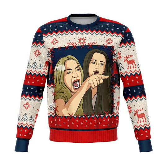 Woman Yelling at Smudge the Cat Meme Funny Christmas Ugly Sweater, Christmas Ugly Sweater, Sweater Xmas, Ugly Sweater