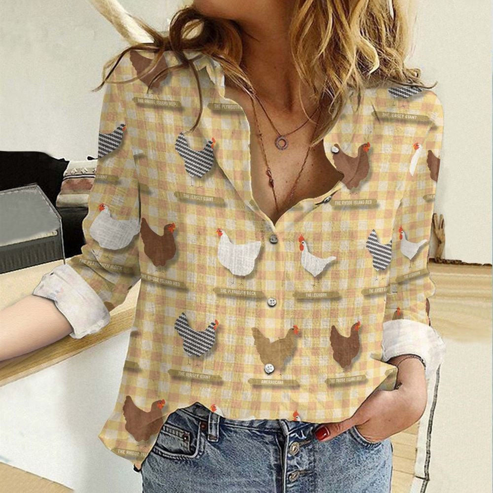 Women Casual Shirt, Backyard Chickens Casual Shirt, Casual Shirt, Casual Shirts For Women
