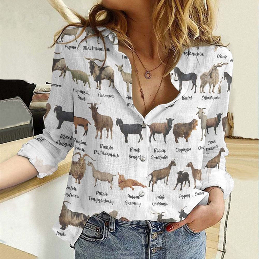 Women Casual Shirt, Breeds Of Goat Casual Shirt, Casual Shirt, Casual Shirts For Women