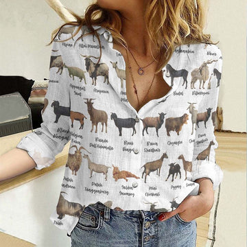 Women Casual Shirt, Breeds Of Goat Casual Shirt, Casual Shirt, Casual Shirts For Women