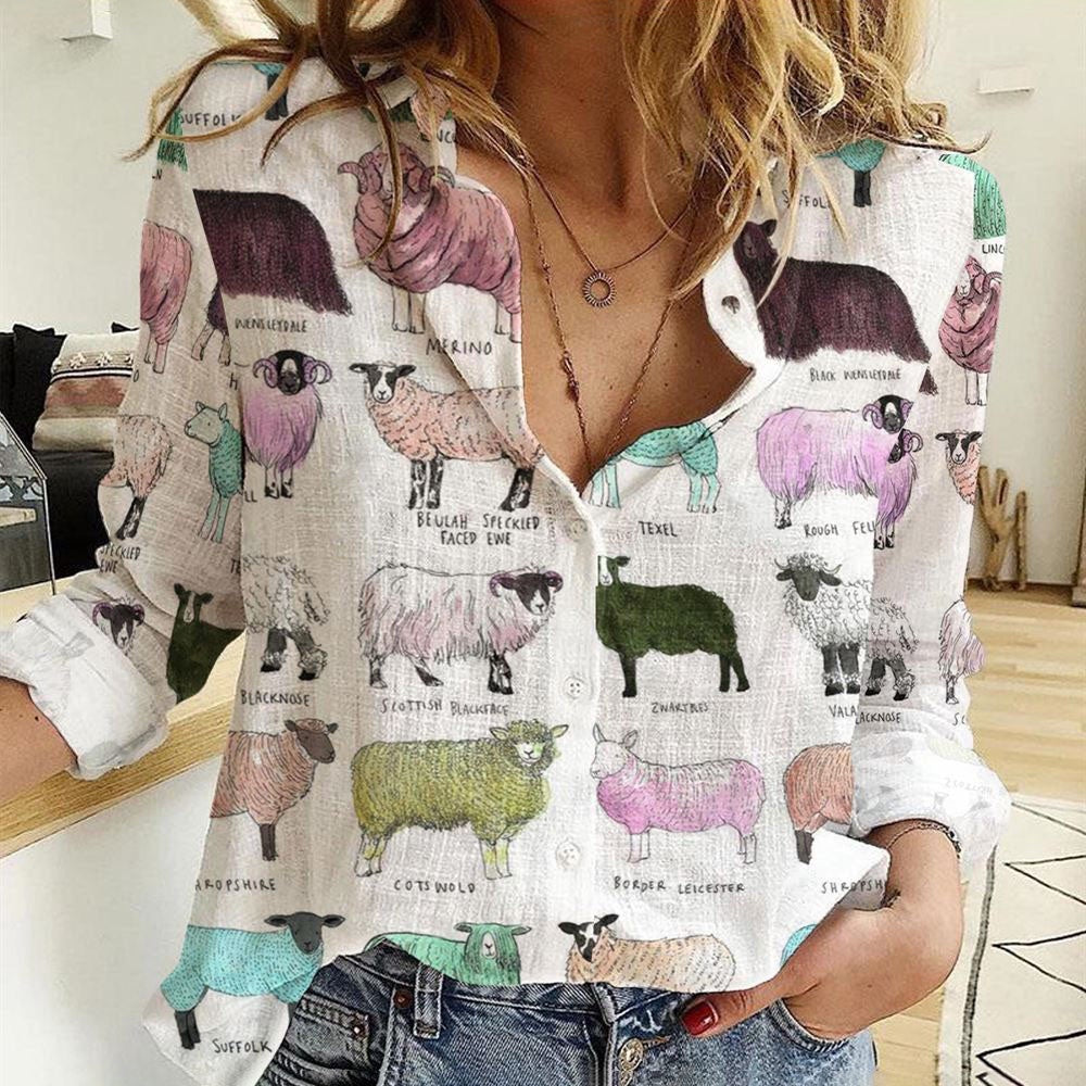 Women Casual Shirt, Breeds Of Sheep Casual Shirt, Casual Shirt, Casual Shirts For Women