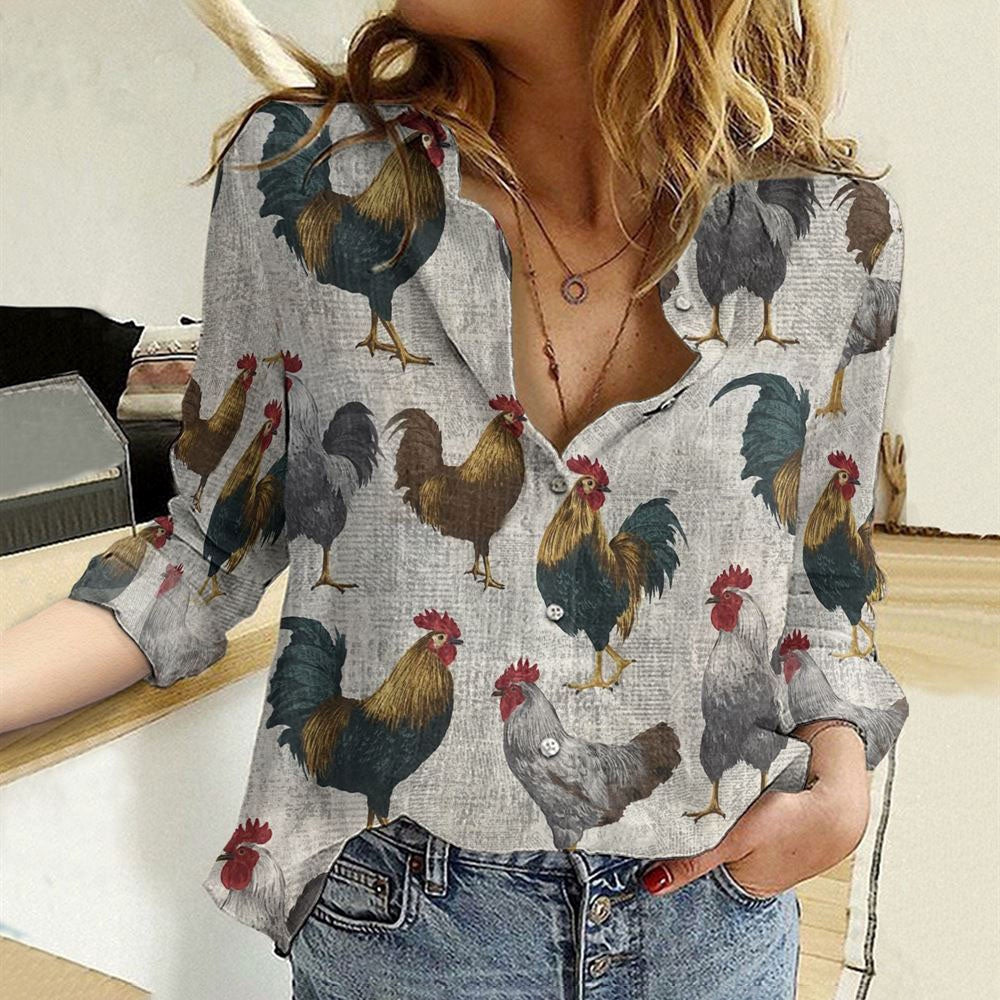 Women Casual Shirt, Chicken Grey Casual Shirt, Casual Shirt, Casual Shirts For Women